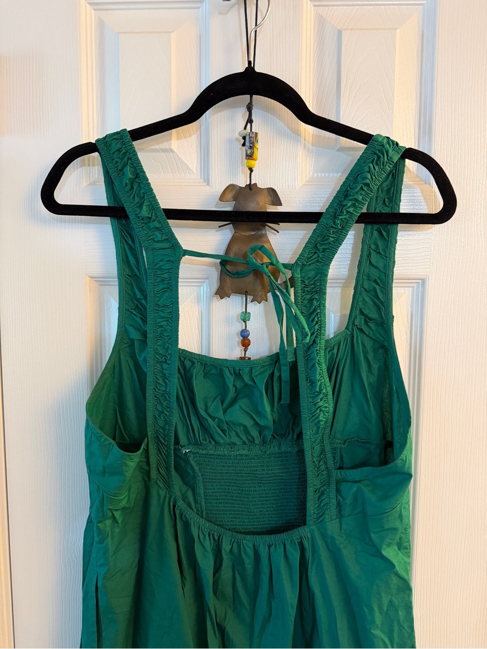 Anthropologie Green Smocked Tank Midi Dress - Picture 5 of 5
